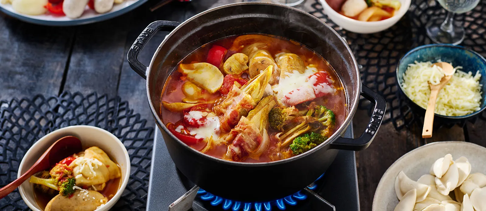 Kryddig tomatkimchi hot pot