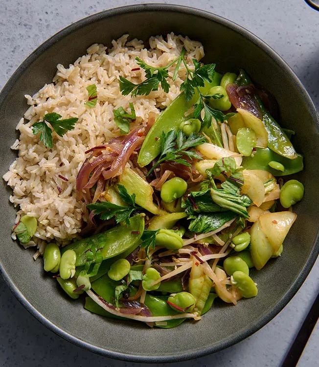 Stekt ris med bondbönor & sojasås