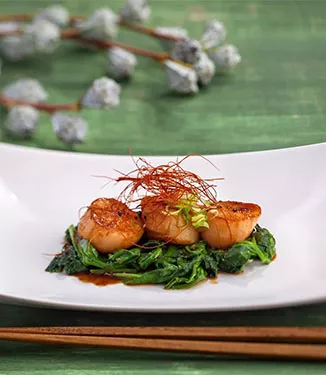 Hotategai shichimi-shoyu yaki – Grillade pilgrimsmusslor med shichimi- eller chilikryddad sojasås