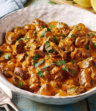 Svamp stroganoff med sojasås