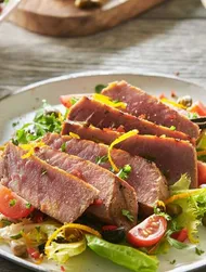 Grillad tonfisk & sallad