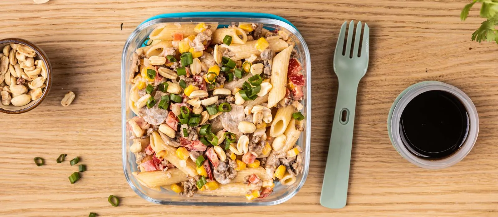 Pastasallad med nötkött och svamp