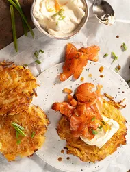 Gravad lax med persiljerösti och apelsindipp