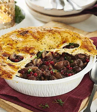 Kryddig paj med kastanj-svamp-fyllning