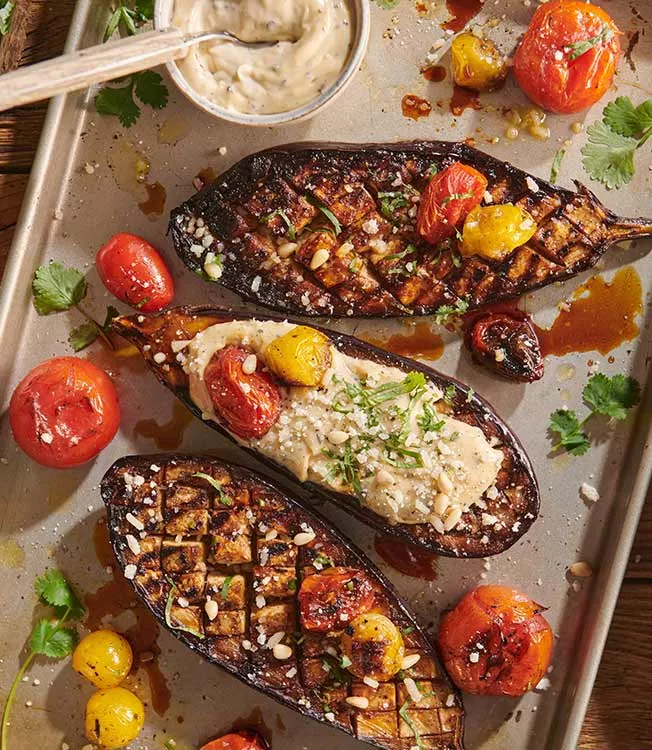 Grillad aubergine med tamarindpasta