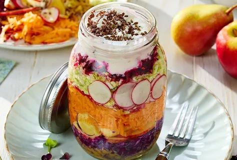 Regnbågssallad med misodressing