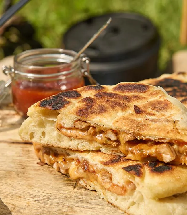 Calzone med chipotle fläsk och ost