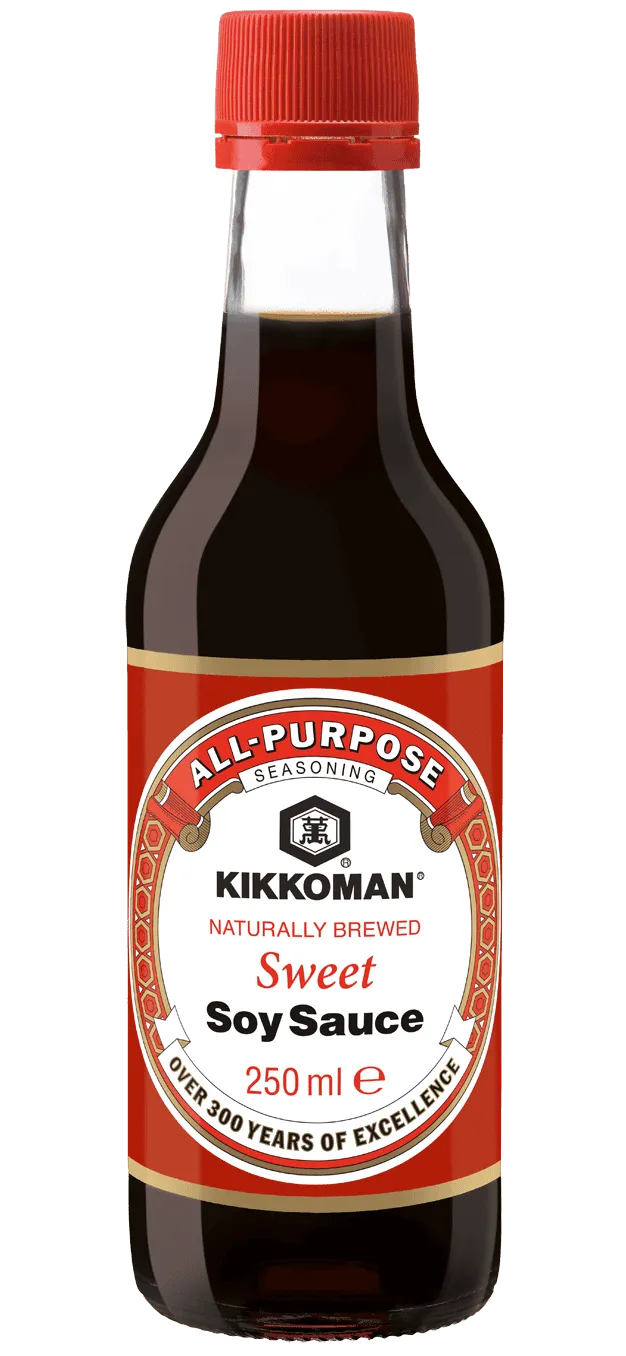 Kikkoman naturligt bryggd söt sojasås 250 ml glasflaska