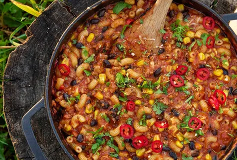 Chili mac med kyckling och cheesy mac 'n' cheese