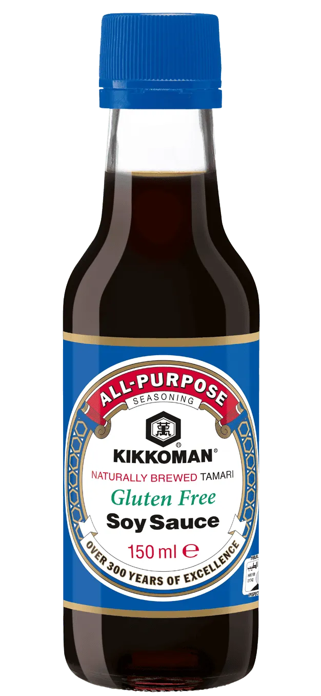Kikkoman naturligt bryggd Tamari glutenfri sojasås 150 ml glasflaska