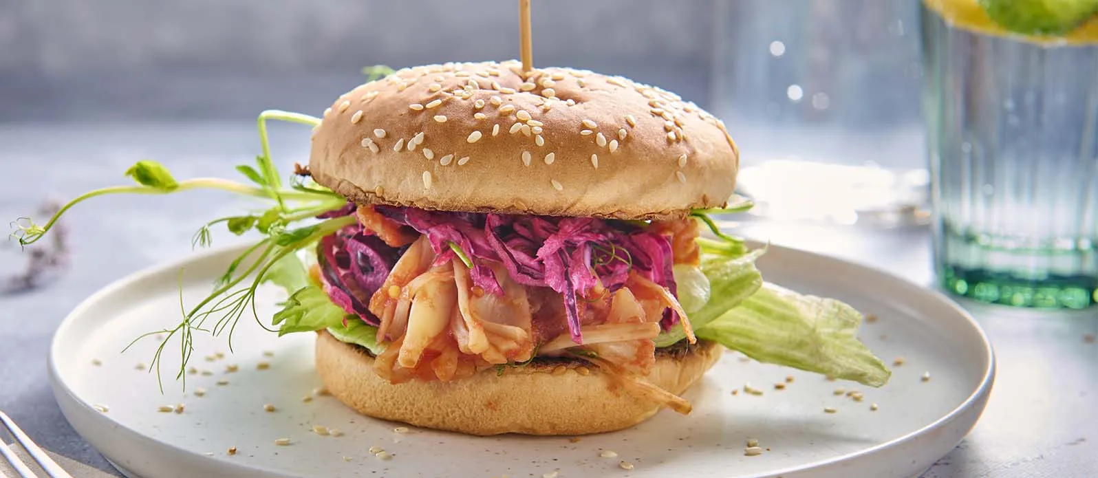 Jackfruktburgare à la pulled pork