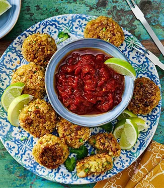 Broccoli & ostfritters med teriyaki tex-mex salsa