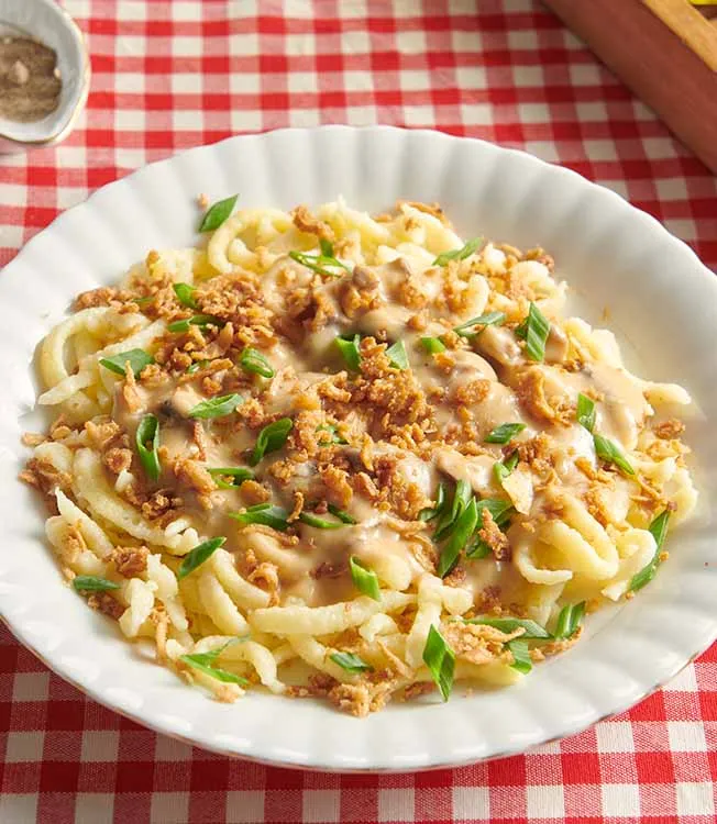 Kryddig ost spaetzle