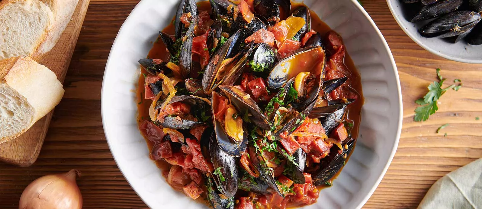 Spansk mussel- och chorizogryta