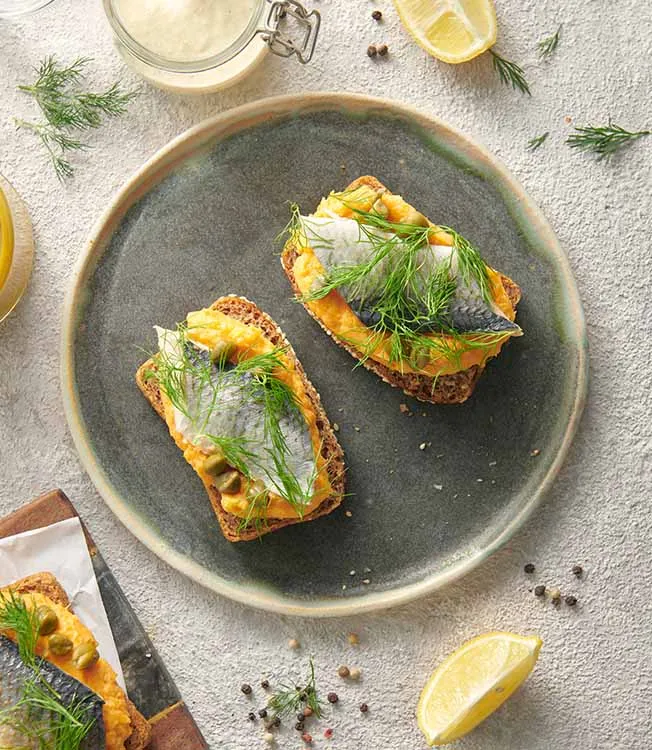 Smørrebröd med sötpotatismousse