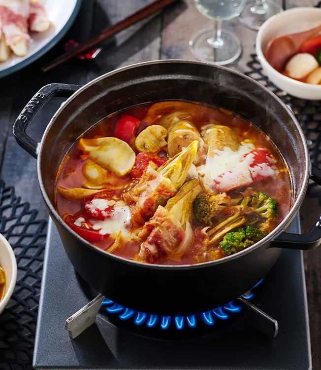 Kryddig tomatkimchi hot pot