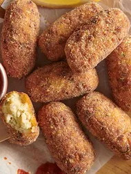 Torsk- och potatiskroketter med tomatsås