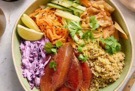 Ceviche à la lax med vattenmelon och quinoa