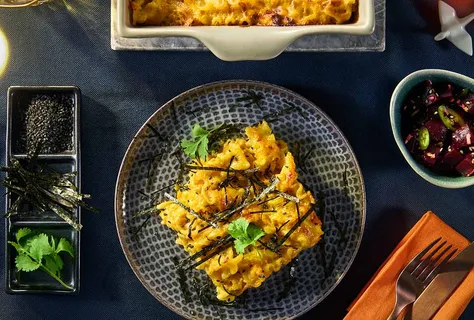 Pumpagryta med pasta och nori