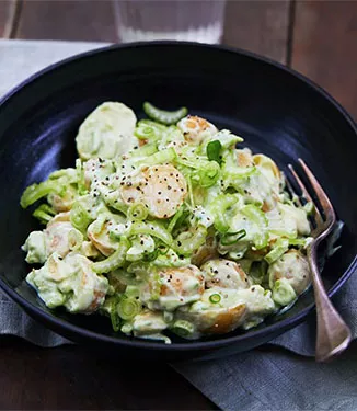 Potato and avocado salad with wasabi