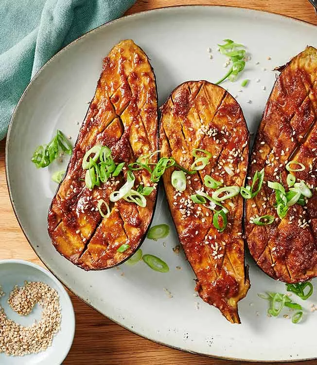Miso och honungsstekt aubergine