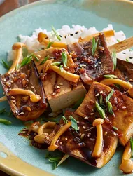 Tofu- och auberginespett