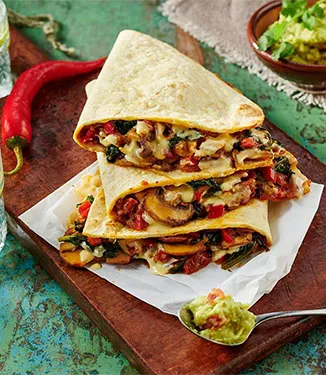 Enkla ost-quesadillas med svamp