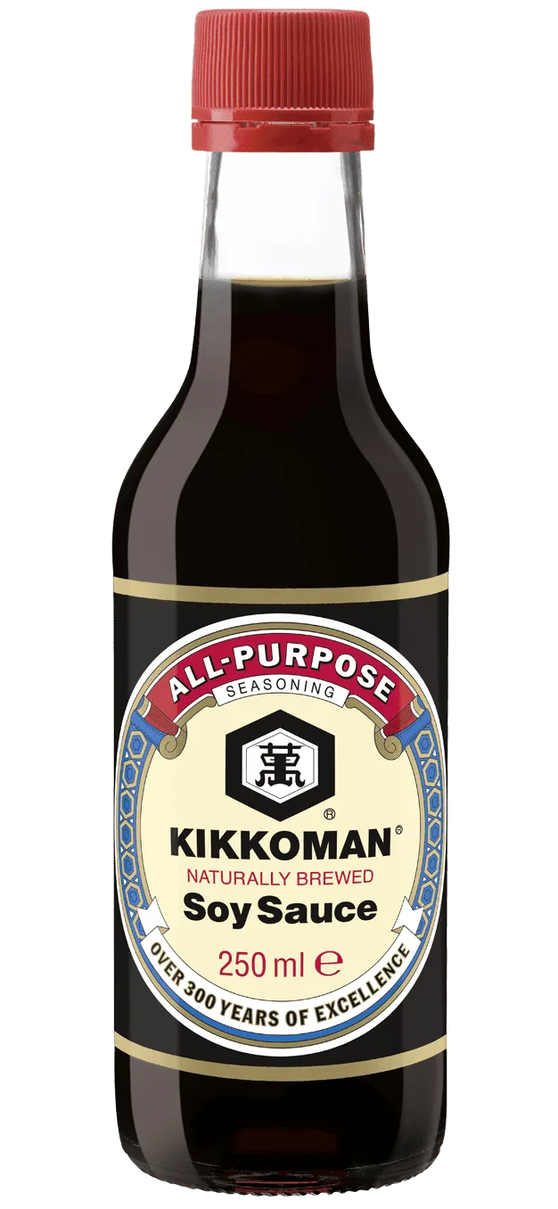 Kikkoman naturligt bryggd sojasås 250 ml glasflaska Kikkoman naturligt bryggd sojasås 250 ml glasflaska