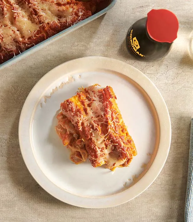 Cannelloni fylld med bläckfisk och lamm