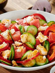 Sallad med gurka och melon