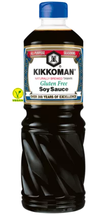 Kikkoman naturligt bryggd Tamari glutenfri sojasås 1 L PET-flaska