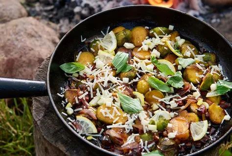 Stekt brysselkål med guanciale och citron