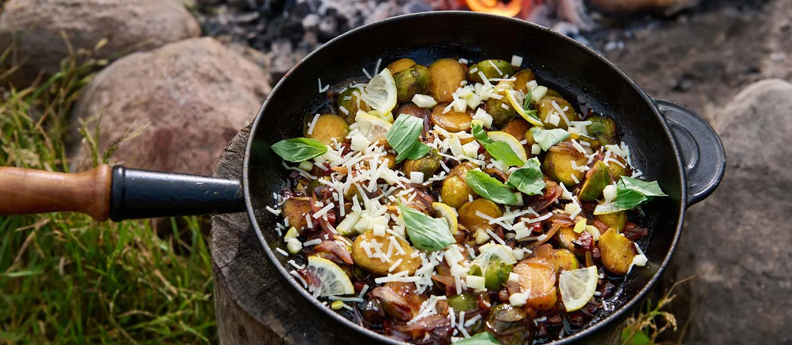 Stekt brysselkål med guanciale och citron