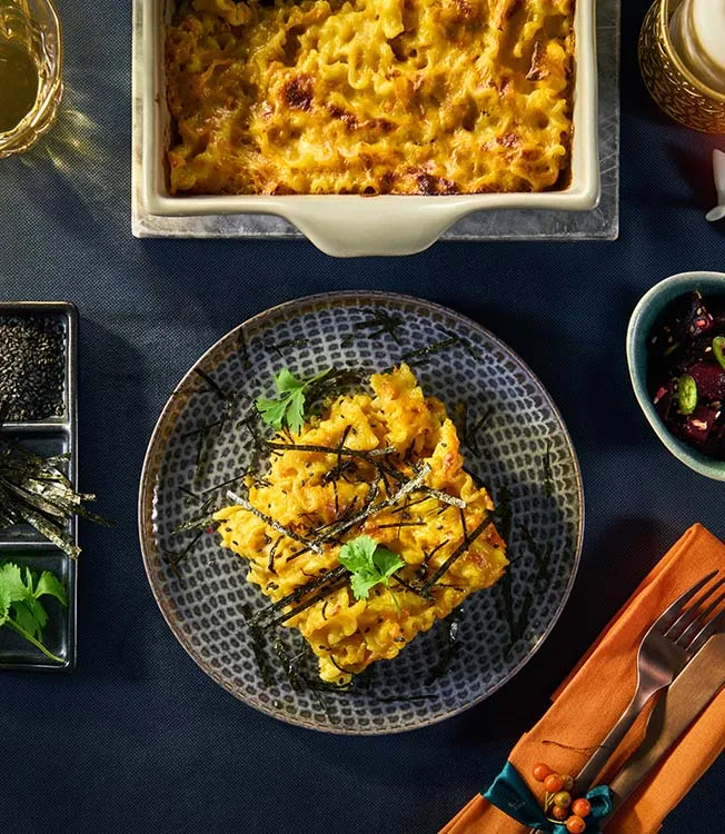 Pumpagryta med pasta och nori