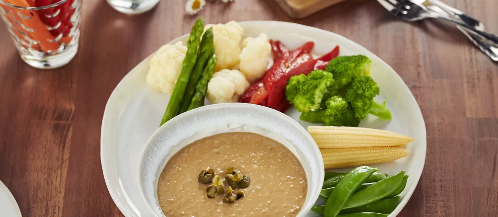 ”Bagna cauda”-dipp med tofu och sojasås