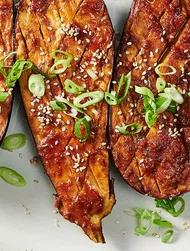 Miso och honungsstekt aubergine