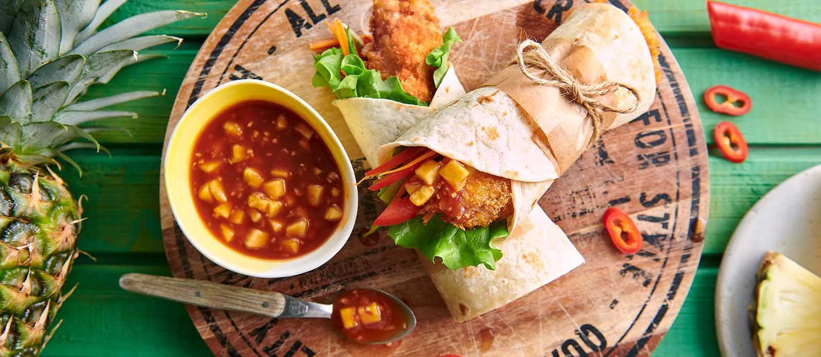 Kyckling Katsu wrap med sötsur sås