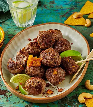 Tex-mexköttbullar med het aprikoschutney
