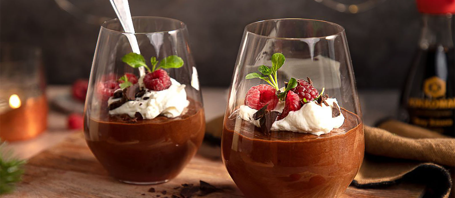 Fyllig mörk chokladmousse