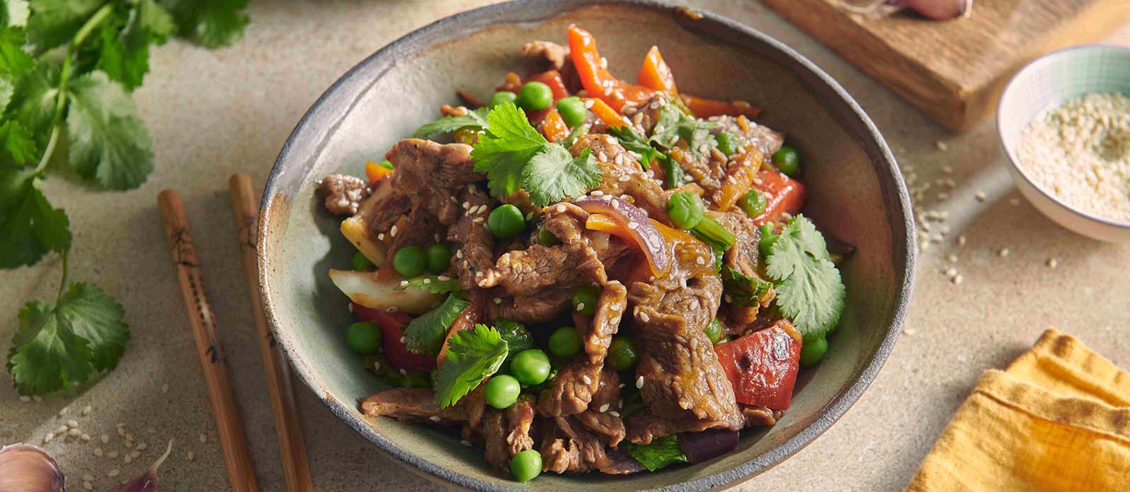 Kryddstark wok med nötkött