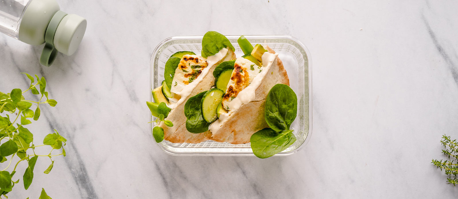 Pita fylld med grillad halloumi