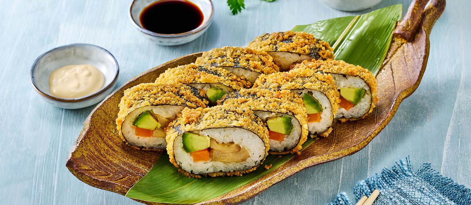 Vegansk tempura-sushi