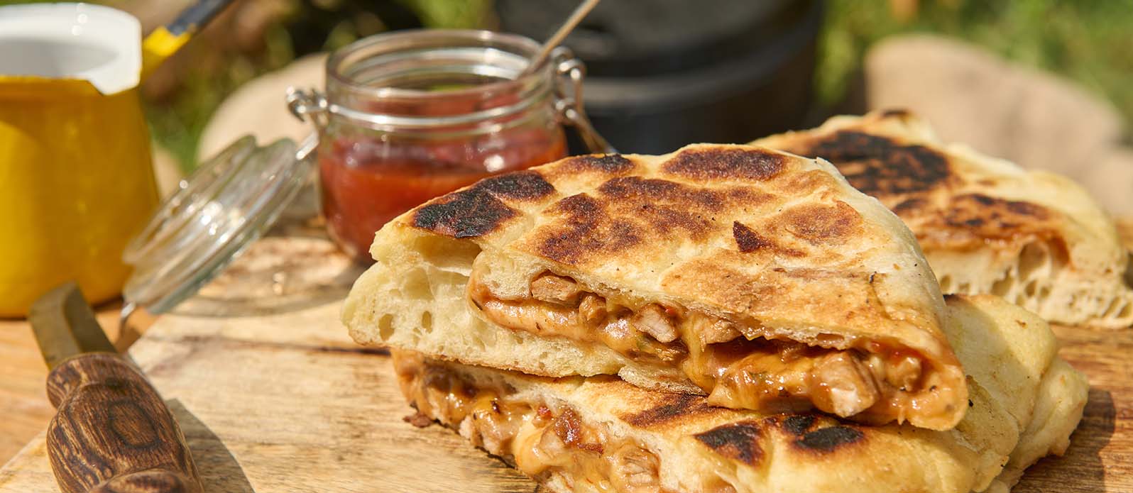 Calzone med chipotle fläsk och ost