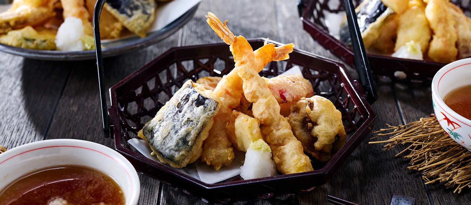 Tempura med skaldjur och grönsaker