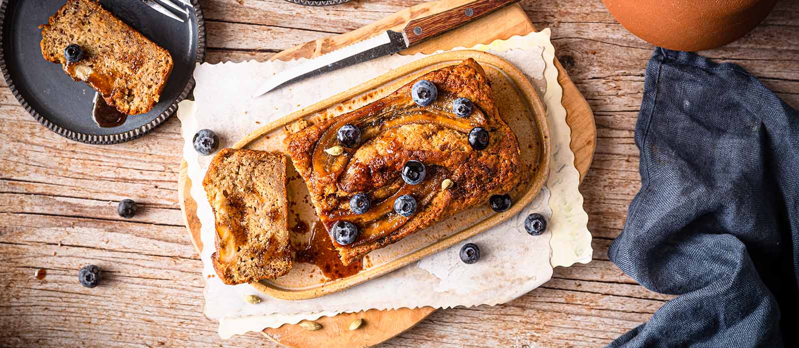 Veganskt bananbröd med kardemumma