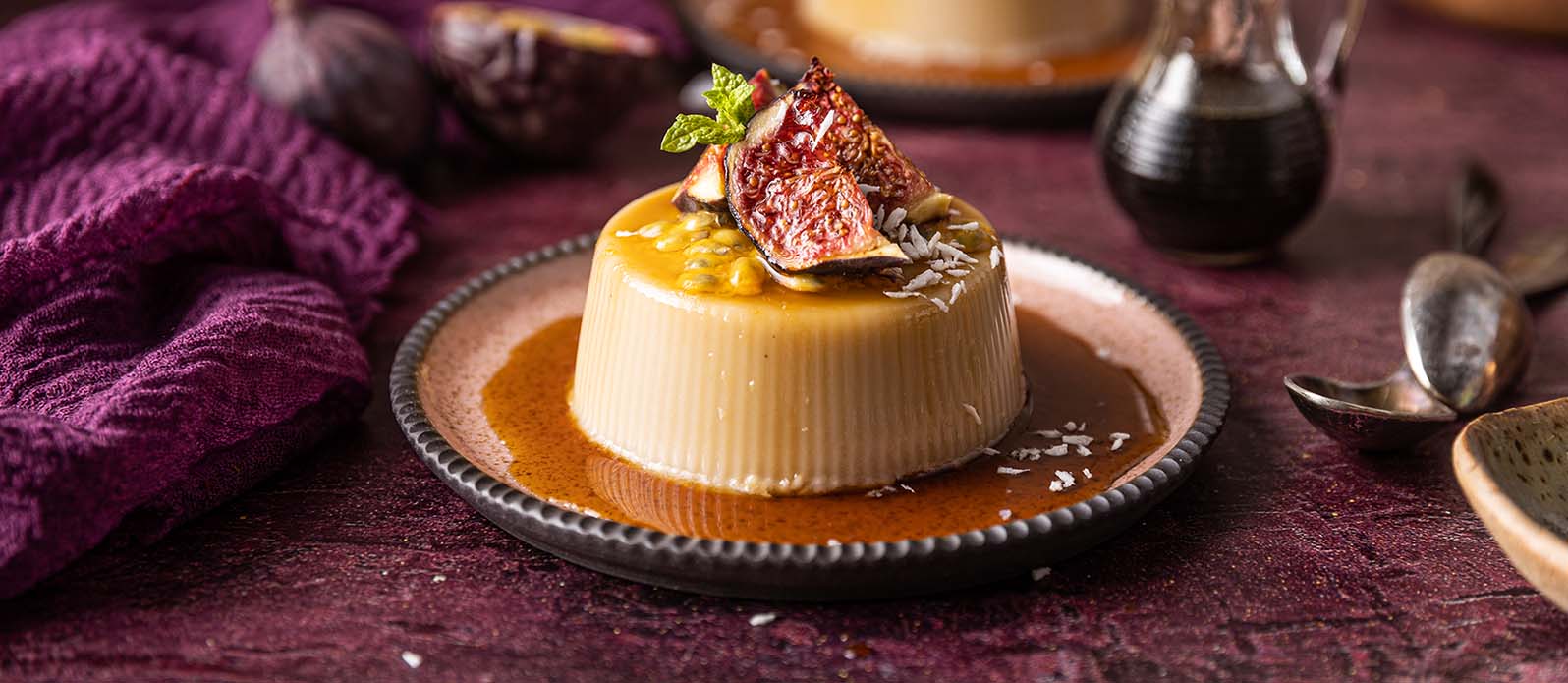 Kokospannacotta med soja- och ingefärssirap