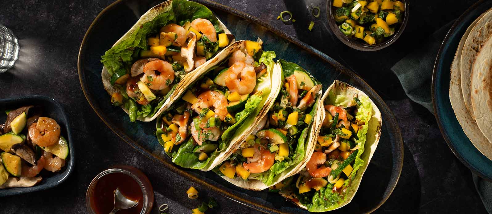 Teriyakiräktacos med mangosalsa