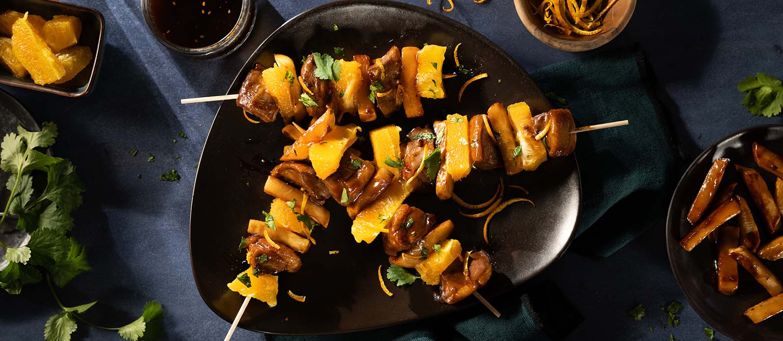Teriyaki-ankbitar med apelsin