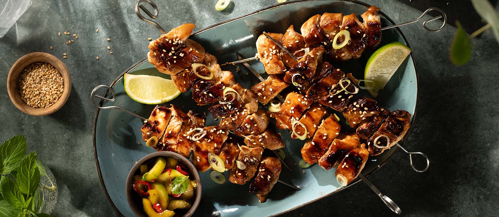 Grillade teriyaki kycklingspett