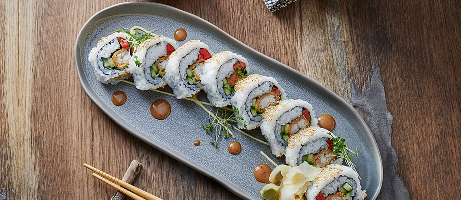 Rulle med fiskpinne (Uramaki)